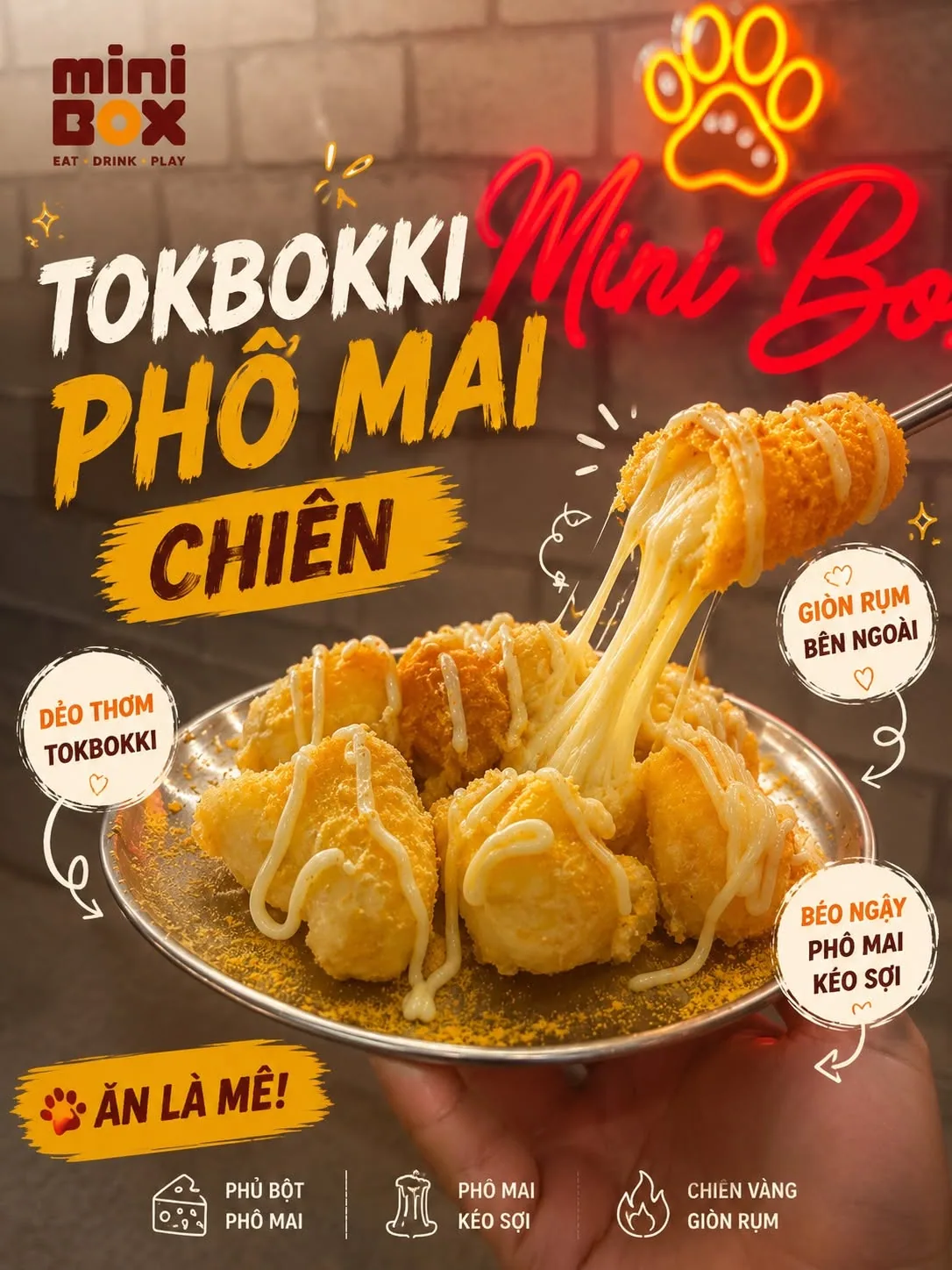 Tokbokki phô mai tại Mini Box
